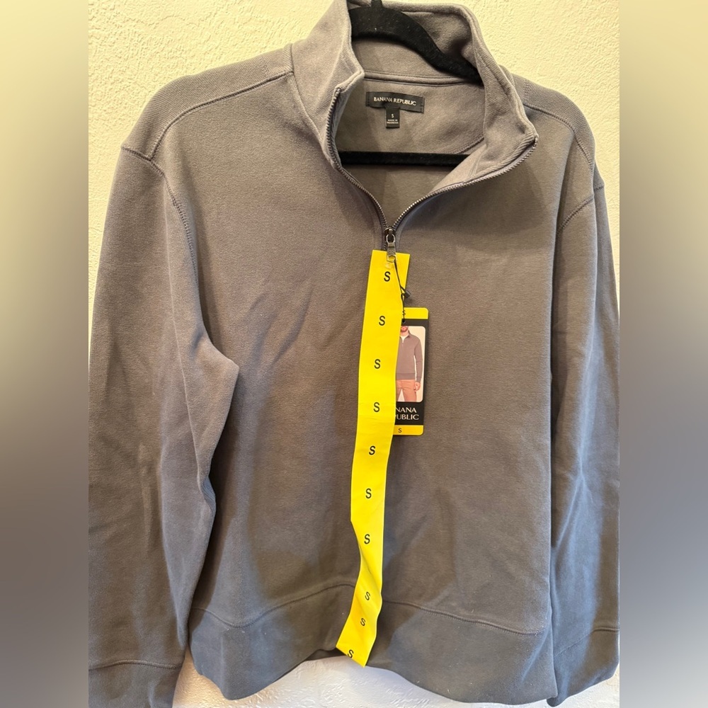 Banana Republic Men’s SZ Small Green Quarter Zip Long Sleeve Pullover Sweatshirt